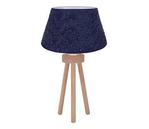 Lampy  - Stolná lampa BOUCLE 1xE27/15W/230V pr. 28 cm modrá/drevo 601467