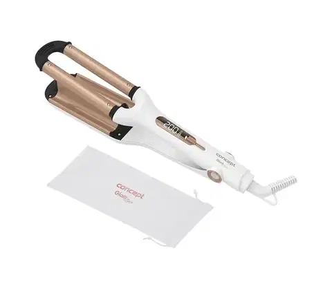 Predlžovacie káble Concept KT2140 - Trojkulma na vlasy GLAM STYLE 100W/230V biela/ružovo-zlatá KT2140