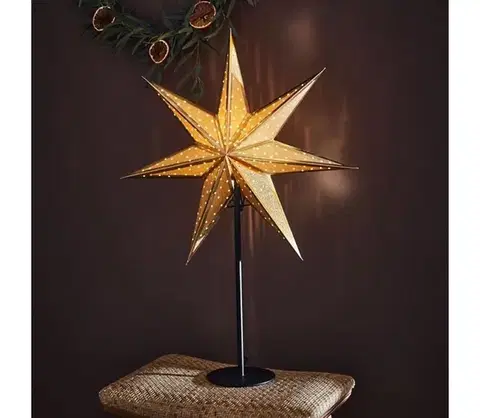 Vianočné dekorácie Markslöjd 705795 - Vianočná dekorácia GLITTER 1xE14/25W/230V 65 cm čierna/zlatá 705795.00