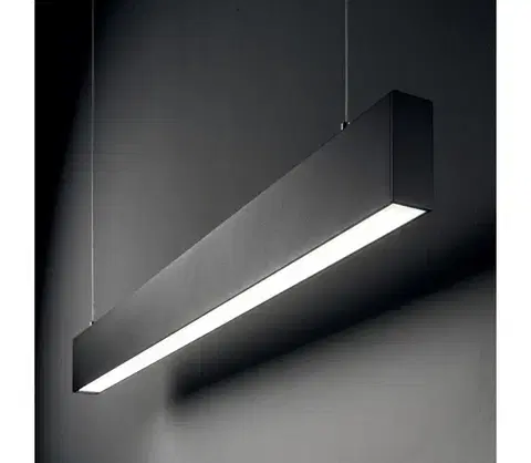 Svietidlá Ideal Lux - LED luster na lanku STEEL LED/29W/230V 3000K CRI 90 120 cm čierny 367590