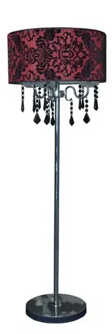 Stojacie lampy Stojaca lampa s červeným zamatovým tienidlom 3x40W Astor