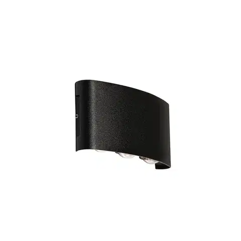 Vonkajšie nástenné svietidlá Vonkajšia nástenná lampa čierna vrátane LED 6-svetlo IP54 - Silly