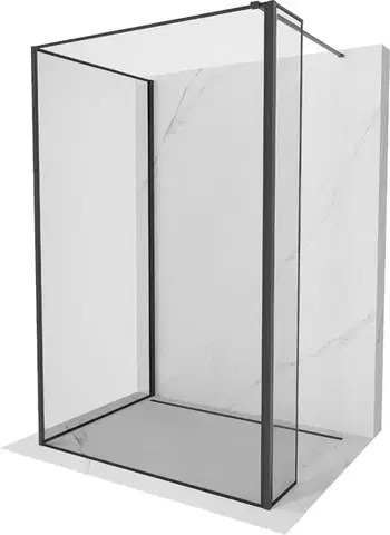 Sprchové dvere MEXEN/S - Kioto Sprchová zástena WALK-IN 110 x 110 x 40, čierny vzor, čierna 800-110-110-221-70-70-040