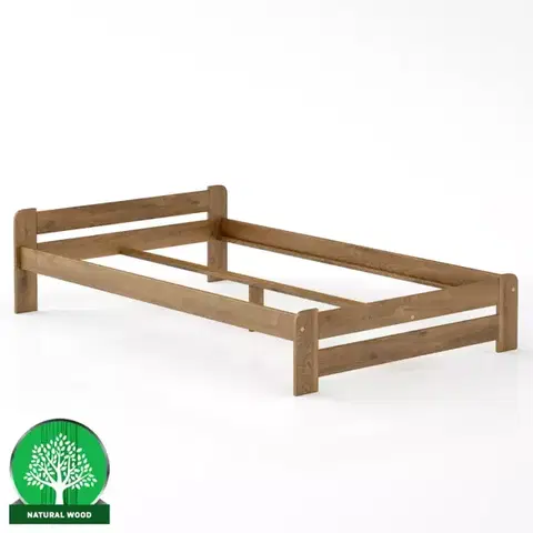 Drevené postele Posteľ borovica LK099–120x200 dub