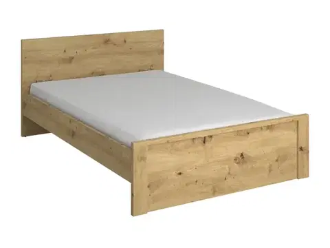 Postele KONDELA Airon 140 posteľový rám dub artisan