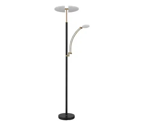 Lampy Globo 58909B - LED stmievateľná stojacia lampa TIRANA 40W/230V + 5,5W čierna 58909B