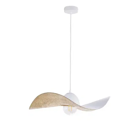 Svietidlá  Luster na lanku KAPELLO 1xE27/60W/230V pr. 55 cm biela/zlatá 32345