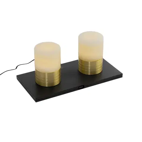 Lampy Sada 2 nabíjateľných zlatých RGBW stolových lamp - Alessia