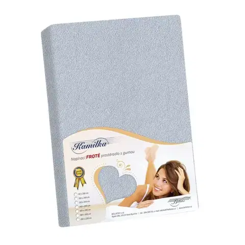 Plachty Bellatex Froté prestieradlo Kamilka svetlosivá, 100 x 200 cm