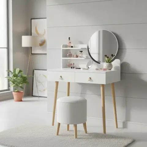 Toaletné stolíky ArtJum Toaletný stolík SCANDI 3 biela | CM-989276