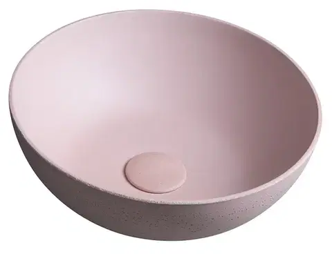 Umývadlá SAPHO - FORMIGO betónové umývadlo na dosku, priemer 39cm, ružová mat FG321