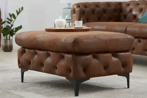 Taburety a podnožky Chesterfield taburet ZETHOS Dekorhome
