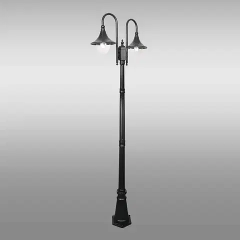 Záhradné stojace svietidlá retro Stojacia lampa  TALEZ 6980 čierna LP2