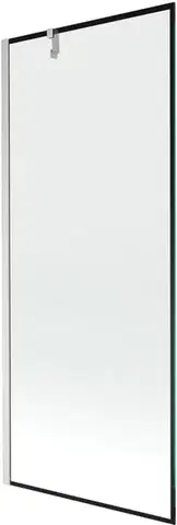 Sprchové dvere MEXEN/S - Next vaňová zástena FIX 80 x 150, čierna vzor, nikel kartáčovaná 895-080-000-00-70-97