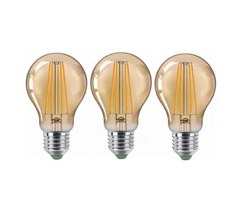 LED osvetlenie SADA 3x LED Žiarovka CLASIC AMBER A60 E27/9W/230V 2200K - BRILAGI ZD-3A6009-22