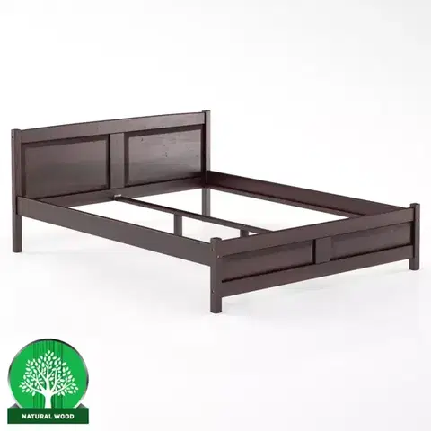 Drevené postele Posteľ borovica LK104–160x200 orech