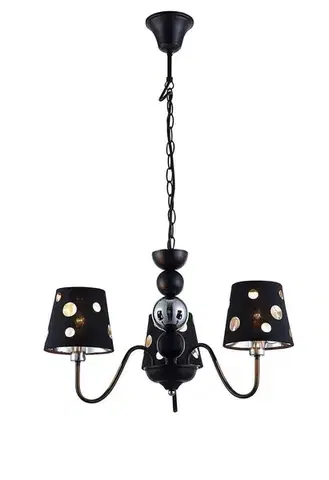 Svietidlá Čierna závesná lampa s lustrom 3xE14 Batley Ledea