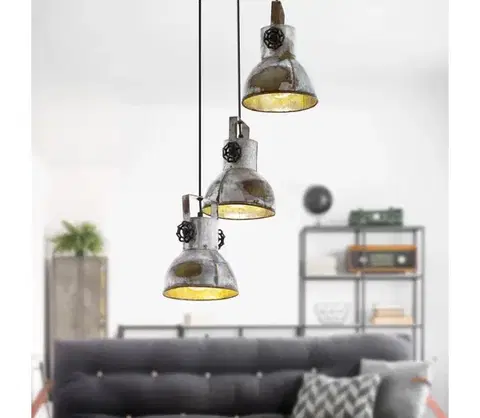 Svietidlá Eglo 49647 - Luster na lanku BARNSTAPLE 3xE27/40W/230V 49647