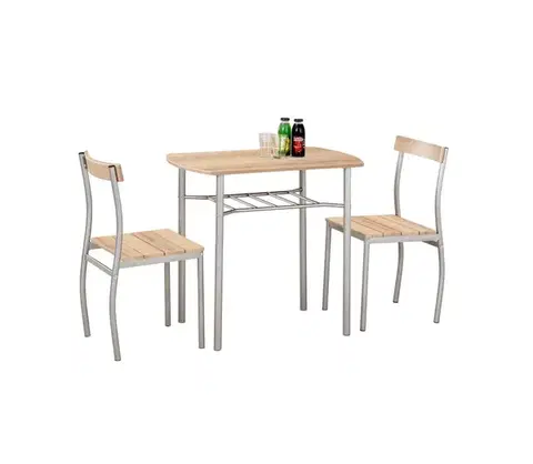 Záhradné stoličky a kreslá Halmar Balkónová zostava LANCE 82x50 cm kov/dub sonoma V-CH-LANCE-ZESTAW-SONOMA