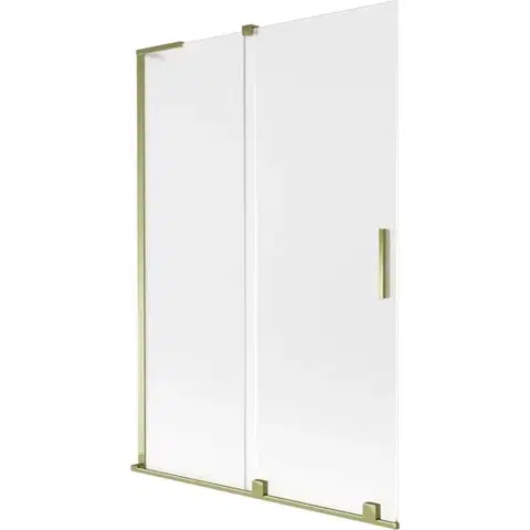 Sprchové dvere MEXEN/S - Velar L dvojkrídlová posuvná vaňová zástena 120 x 150, dekor, zlatá 896-120-003-31-50