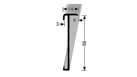 Schodové lišty a profily Schodový profil 14 x 56 mm pre krytiny do 3 mm (skrutkovací) | Küberit 846 Rohový díl Stříbro F4 846 EC