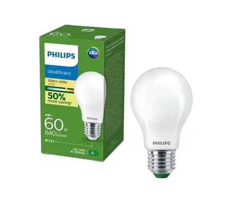 LED osvetlenie LED žiarovka ULTRAEFFICIENT Philips E27/4W/230V 2700K 8721103054838