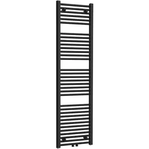 Radiátory do kúpeľne CERANO - Kúpeľňový radiátor Benito - stredové pripojenie 50mm/bočné - 703 W - čierna matná - 1700x450 mm CER-710056