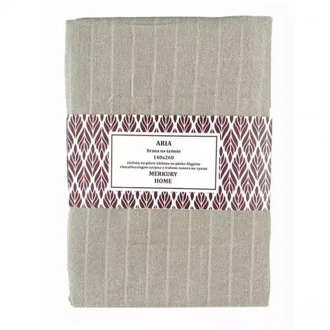 Záclony do obývačky Záclona na páske  ARIA polyester béžová 140x260 Merkury Home