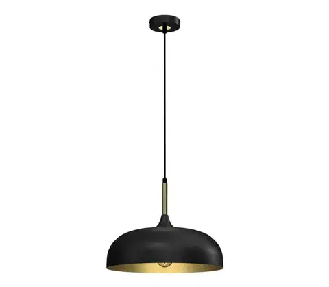 Svietidlá  Luster na lanku LINCOLN 1xE27/60W/230V pr. 35 cm čierna MLP8030