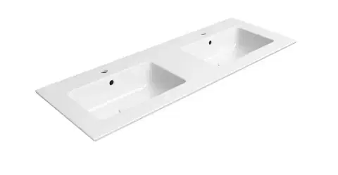 Umývadlá GSI - PURA keramické dvojumývadlo Slim 122x46cm, biela ExtraGlaze 8888111