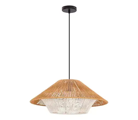 Svietidlá  Závesný luster na lanku AFRICA 1xE27/40W/230V, priemer 50 cm, hnedá/krémová 31-26897