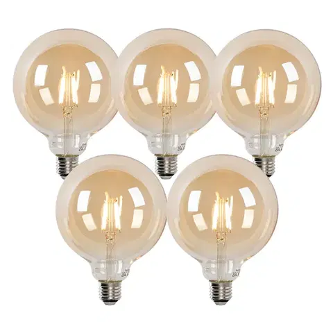 LED osvetlenie Sada 5 inteligentných LED žiaroviek E27 G125 zlatá 4,9 W 470 lm 1800-4000 K
