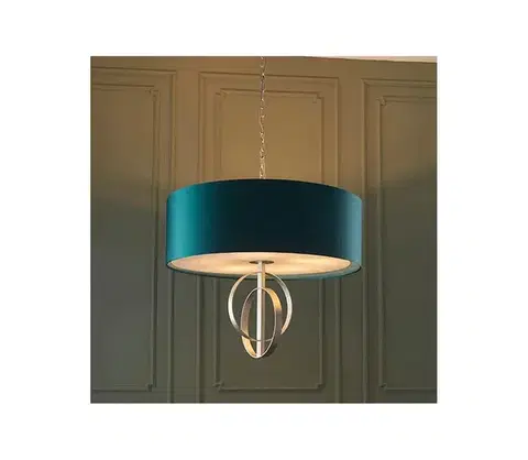 Svietidlá Endon 95223 - Luster na reťazi 5xE27/10W/230V priemer 70 cm modrá/šedá 95223