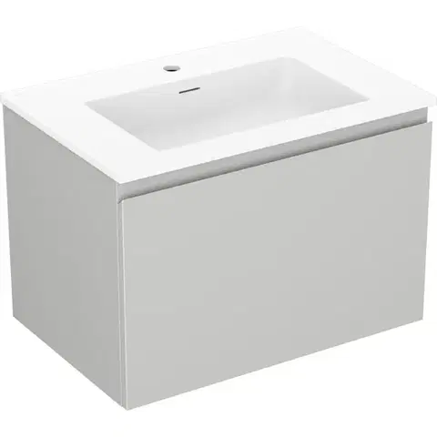 Kúpeľňový nábytok MEXEN/S - Orio kúpeľňová skrinka 70 cm s umývadlom Otis, 1 šuplík, sivá mat/biela mat 91A10-07047-1-BF62-W18M01