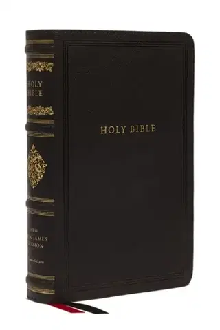 Náboženstvo NKJV Large Print Reference Bible, Black Leathersoft, Red Letter, Comfort Print, Thumb Indexed (Sovereign Collection) - Thomas Nelson