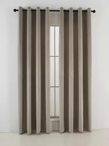 Závesy MKLozkoviny.sk Zamatové zatemňovacie závesy Cesar cappuccino - 140 x 280 cm (2ks) - krúžky