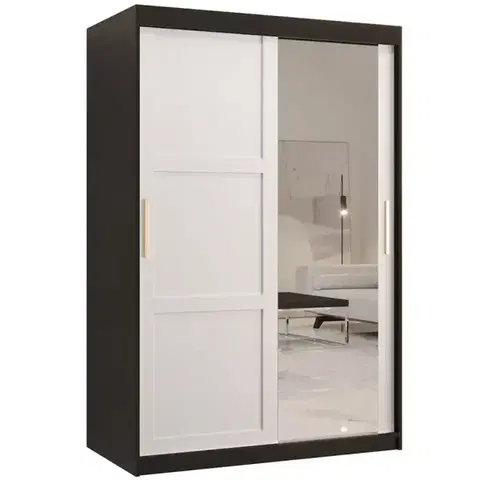 Šatníkové skrine Skriňa Amiro 2 120 čierny/biely