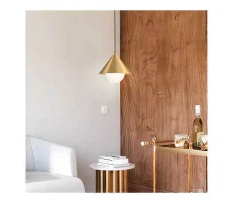 Svietidlá Elstead Alora Mood ALM-REMYCK-P-GD - Závesné svietidlo REMYCK na lanku 1xE27/60W/230V pr.34,3cm zlaté ALM-REMYCK-P-GD