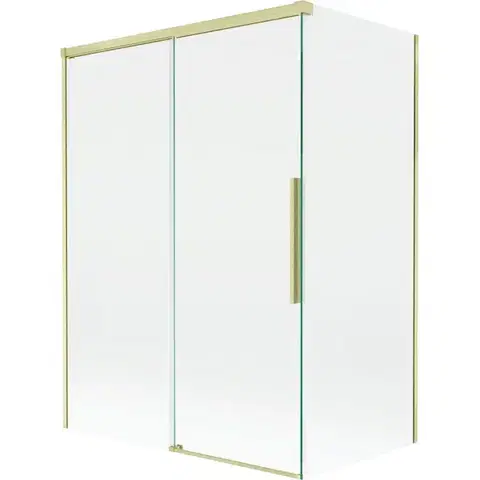 Sprchové dvere MEXEN/S - Rox vaňová zástena 2-krídlová posuvná 120 + 70 x 150, transparent, zlatá kartáčovaná 8C9-120-070-55-00