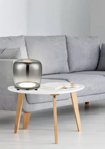 Stojacie lampy Stojaca lampa čierna sklenená LED 17cm Berloz Ledea