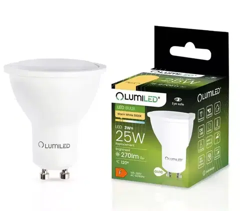Žiarovky GU10 Žiarovka Lumiled LED GU10 3W 270LM 120ST. CB