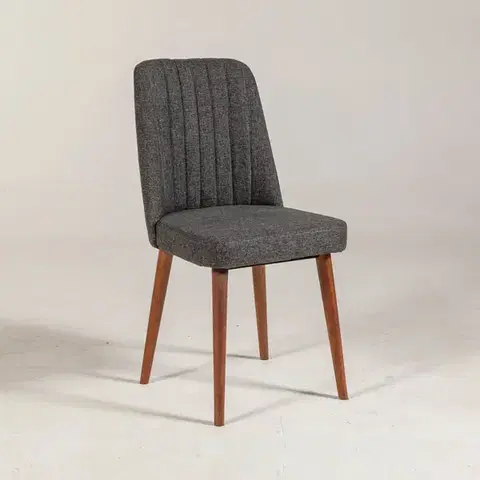 Jedálenské zostavy Stolička Vina Sandalye Anthracite, Walnut