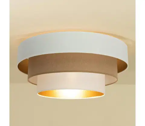 Svietidlá  Stropné svietidlo WENTA 1xE27/60W/230V priemer 50 cm biela/hnedá H0054