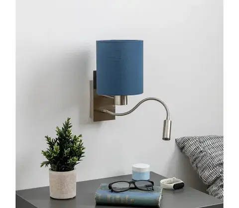 Svietidlá BRILAGI - LED Nástenná lampa NUBILA 1xE27/25W/230V+ LED/3W chróm/tmavomodrá BG1556+BG1575