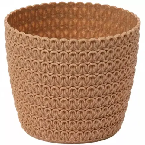 Záhrada Obal na kvety Magnolia Jersey Eco 14x12 cm svetlohnedý