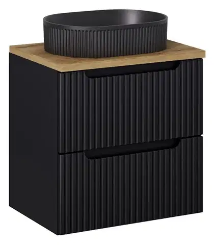 Skrinky do kúpeľne ArtCom Kúpeľňová skrinka s umývadlom a doskou NOVA Black DU60/1 | 60 cm