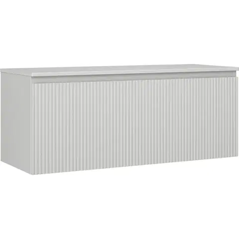 Kúpeľňový nábytok MEXEN/S - Rivel kúpeľňová skrinka pod umývadlo 120 cm s doskou, 1 šuplík, reliéf, sivá mat 91A20-12047-1-BFC62