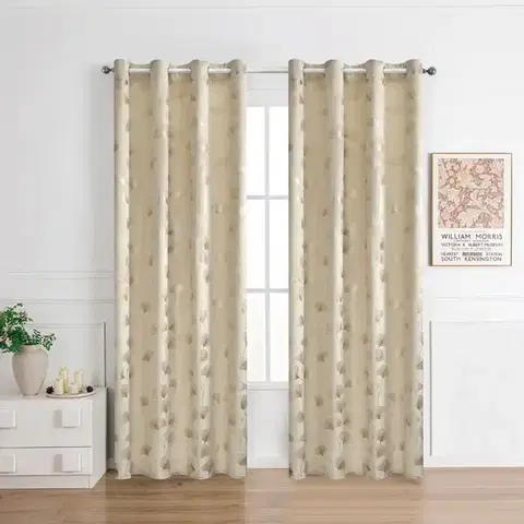 Závesy do spálne Záves na priechodkách GINKO RQ-015/210GSM 140x250 béžový