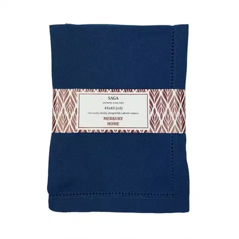 Bytový textil Obrúsok SAGA indigo 45x45 easy care