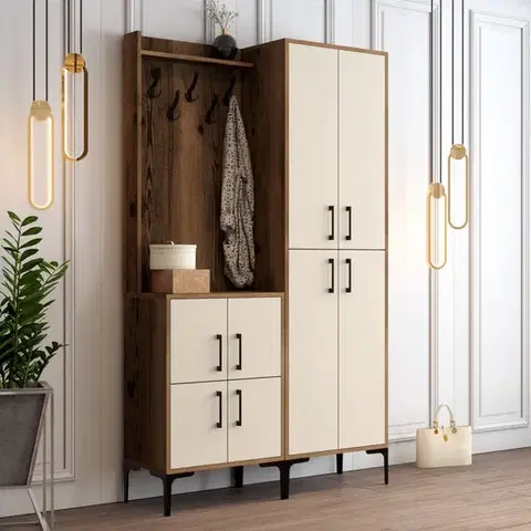 Predsieňové steny Predsieňová stena Berlin BA - Walnut, Cream